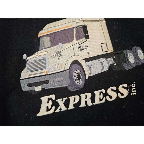 Western Express Driver Jacket Embroidered Varsity Men's L Vantage Wool/Leather - Picture 2 of 16